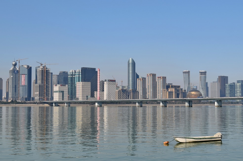 Skyline do distrito financeiro de Hangzhou