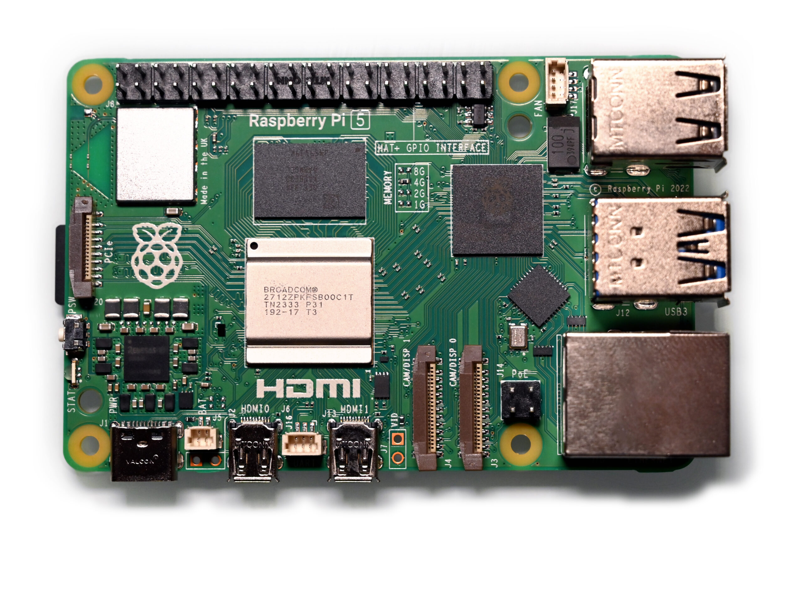 Raspberry Pi 5 vista de cima